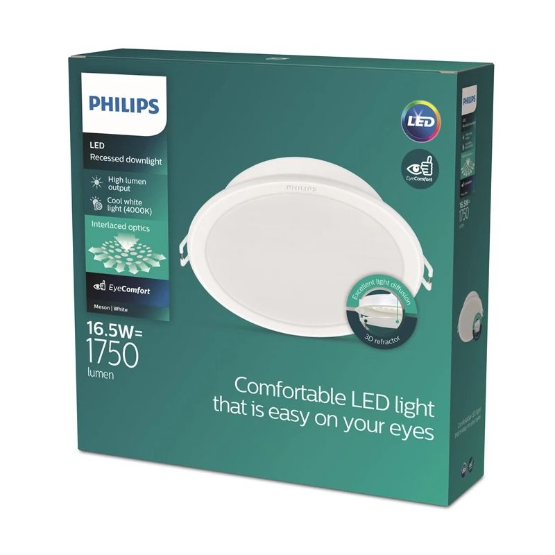Iebūvēta lampa Philips Meson. 16.5W. 4000°K. LED. balta