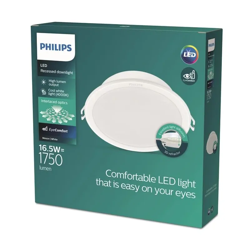 Lampa padziļinājums Philips Meson, 4000°K, LED, balta krās.