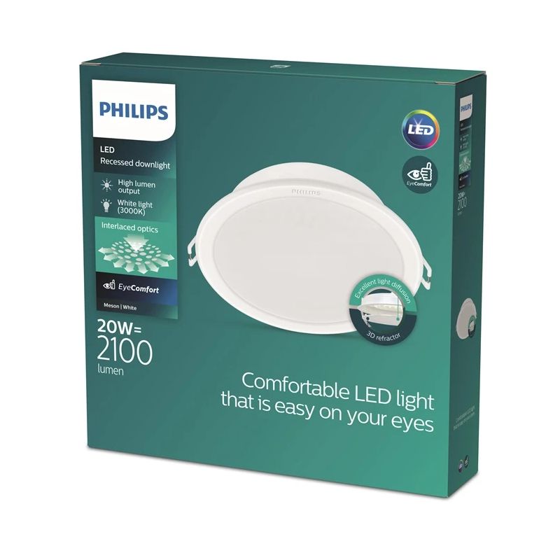 Iebūvēta lampa Philips Meson. 20W. 3000°K. LED. balta