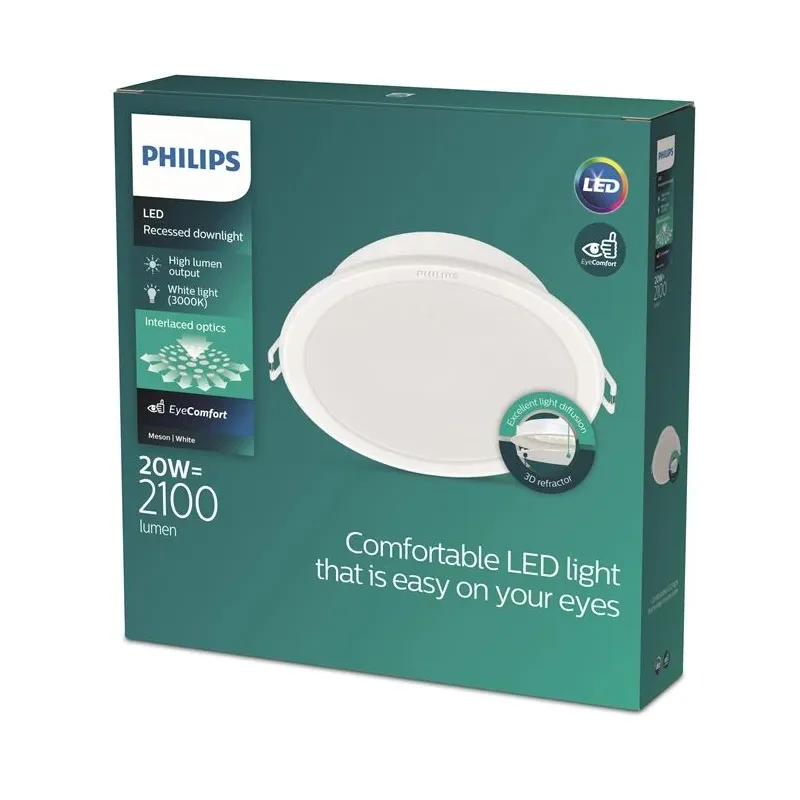 Lampa padziļinājums Philips Meson, 3000°K, LED, balta krās.