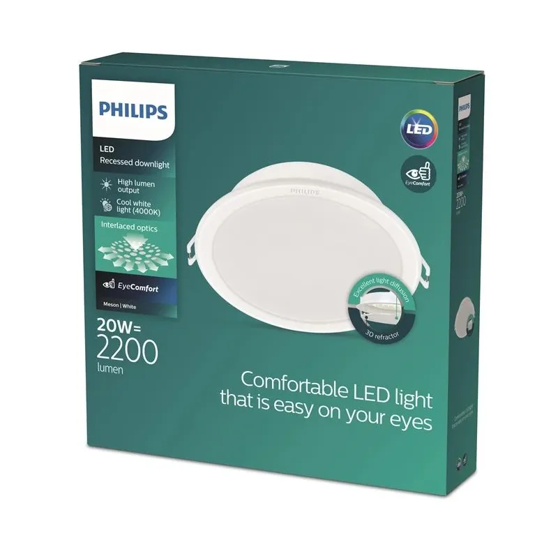Lampa padziļinājums Philips Meson, 4000°K, LED, balta krās.