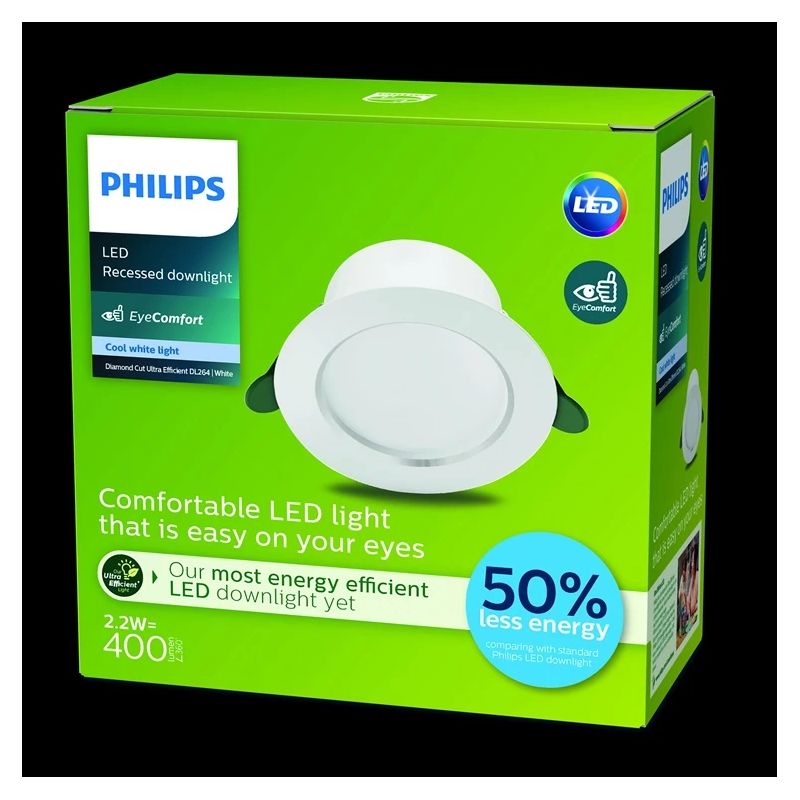 LED panelis padziļinājums Philips Diamond.2.2W. 4K.LED.balta