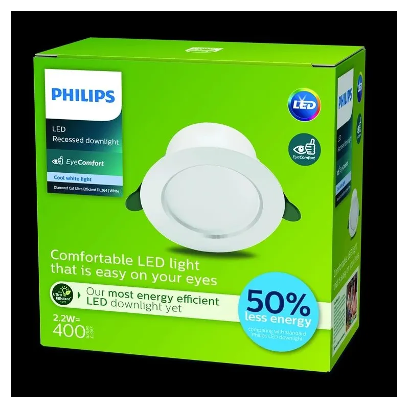 LED panelis padziļinājums Philips Diamond.2.2W. 4K.LED.balta