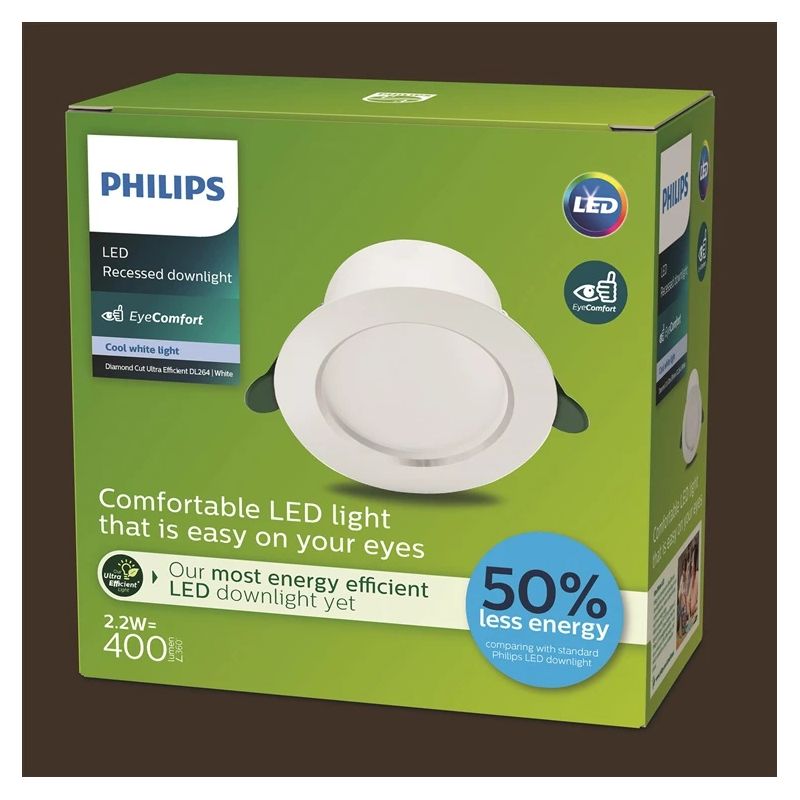 LED panelis padziļinājums Philips Diamond.2.2W. 4K.LED.balta
