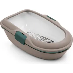 Kaķu tualete ar sietu FURBA CHIC ,gaiši pelēkbrūns-angļu zaļš, izm. 59x39x22 cm