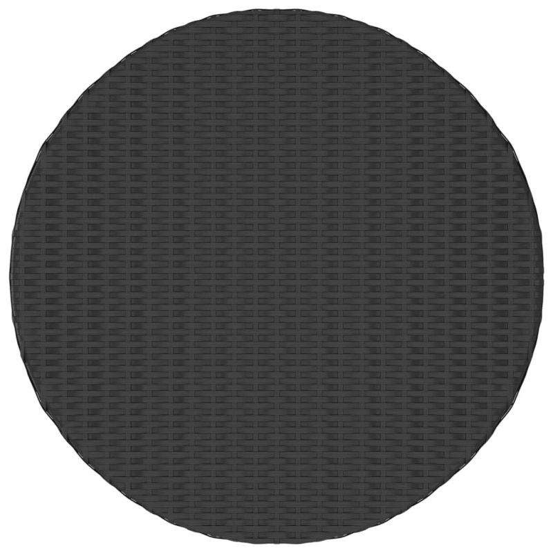 vidaXL dārza galds, 70x70x73 cm, melna PE rotangpalma