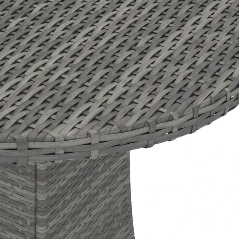 vidaXL dārza galds, pelēks, 70x70x73 cm, PE rotangpalma