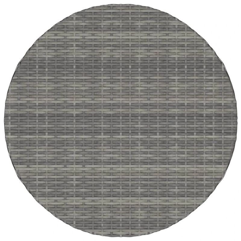 vidaXL dārza galds, pelēks, 70x70x73 cm, PE rotangpalma