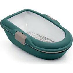 Kaķu tualete ar sietu FURBA CHIC ,angļu zaļš-gaiši pelēkbrūns, izm. 59x39x22 cm