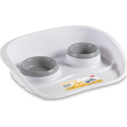 Stefanplast SET DINNER neslīdoša paplāte ar bļodām ,pelēks-balts,