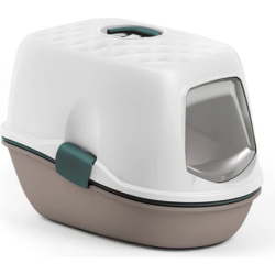 Kaķu tualete FURBA TOP CHIC ,gaiša pelēkbrūns-angļu zaļš-balts,