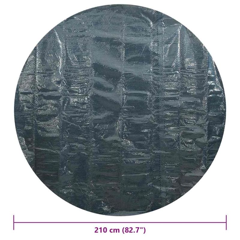 vidaXL baseina pārklājs, solārs, peldošs, 210 cm, melns un zils PE