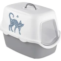 Stefanplast Kaķu tualete CATHY GRIFFE ,akmens pelēks-balts,