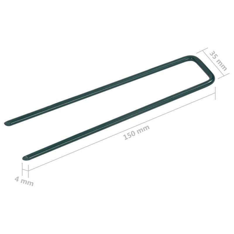 vidaXL mākslīgā zālāja stiprinājumi, 100 gab., U-forma, dzelzs