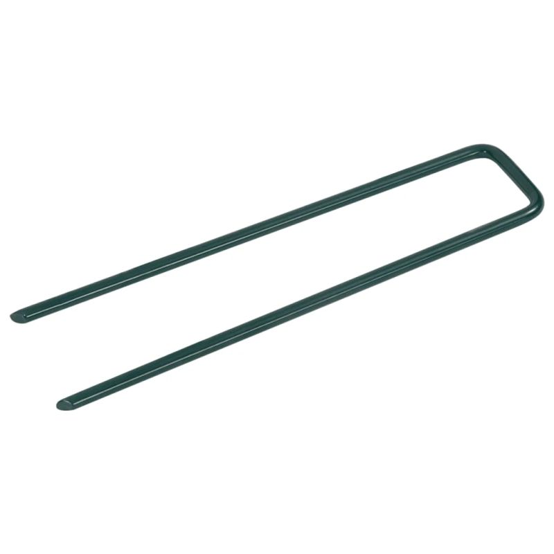 vidaXL mākslīgā zālāja stiprinājumi, 100 gab., U-forma, dzelzs