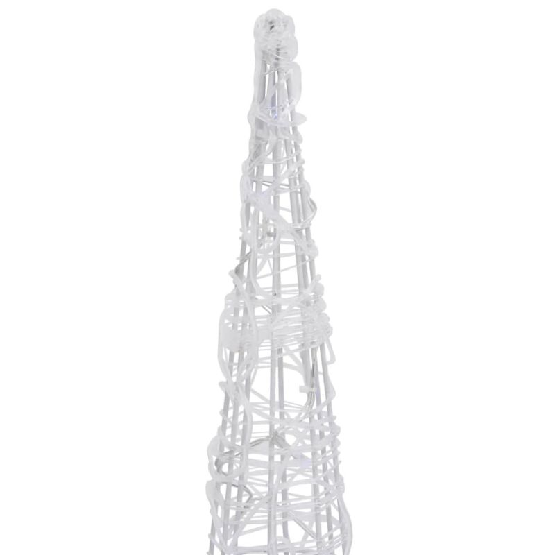 vidaXL LED lampiņu dekorācija, akrils, piramīda, 120 cm, daudzkrāsaina