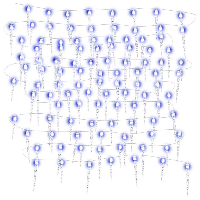vidaXL Ziemassvētku lampiņas lāsteku formā, 40 gab., zilas, akrils