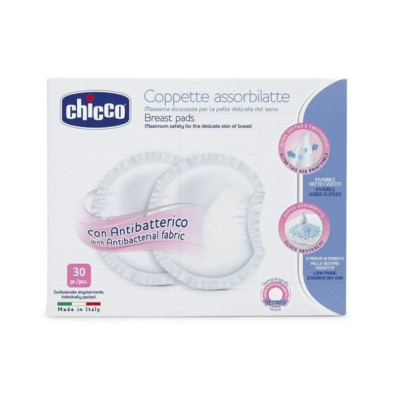 CHICCO Antibacterial breast pads, 30 pcs