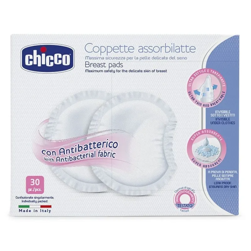 CHICCO Antibacterial breast pads, 30 pcs