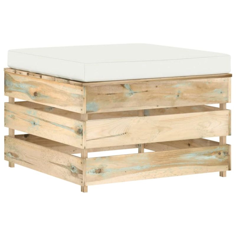 vidaXL 4-daļīgs dārza atpūtas mēbeļu komplekts ar matračiem, koks