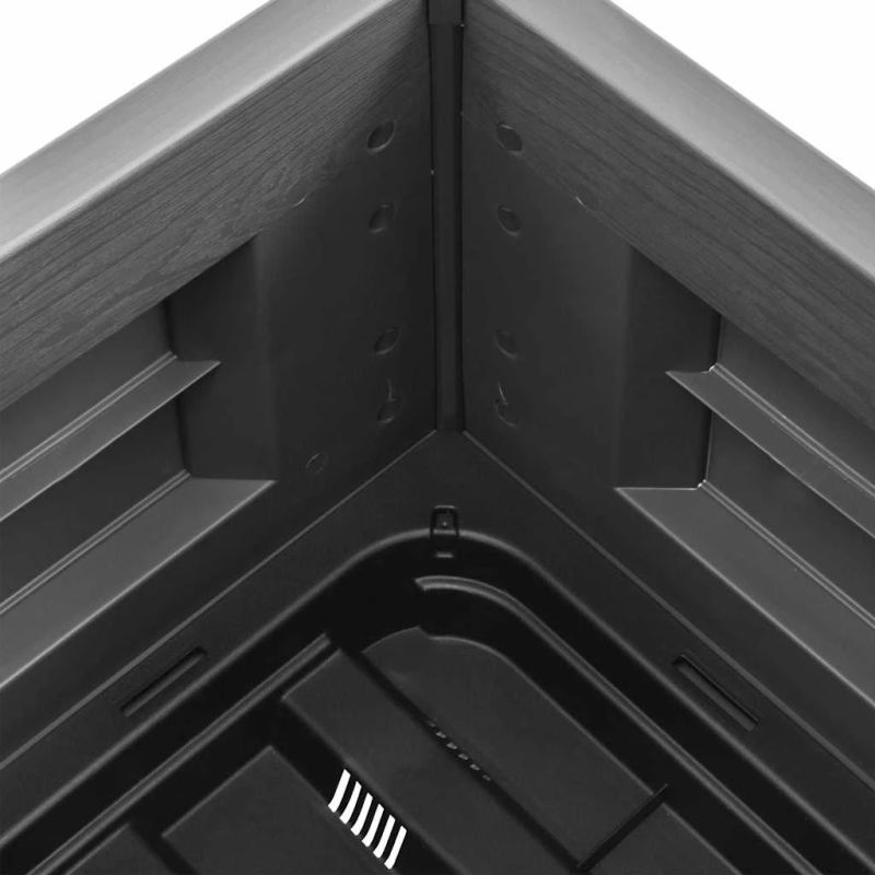 vidaXL augstā puķu kaste, akmens pelēka, 43x43x35 cm, PP