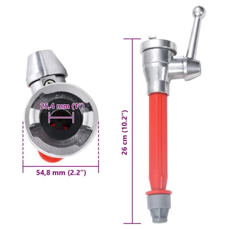 vidaXL uzgalis ugunsdzēsības šļūtenei, D veida savienojums
