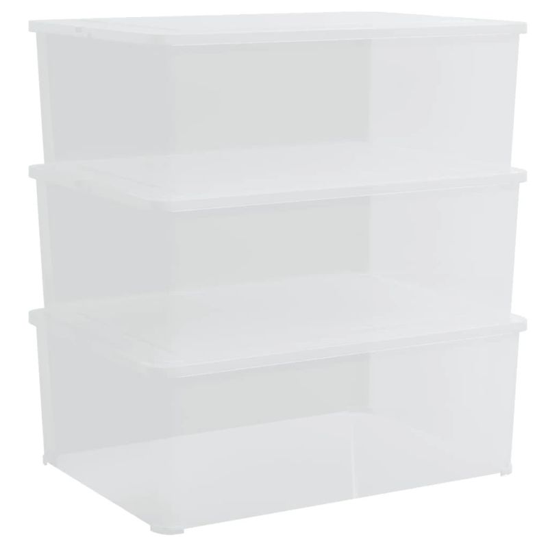 vidaXL uzglabāšanas kastes, 3 gab., plastmasa, 10 L, savietojamas