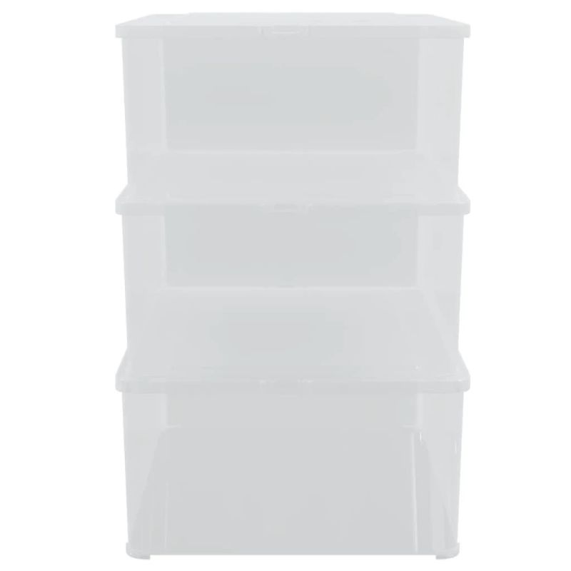 vidaXL uzglabāšanas kastes, 3 gab., plastmasa, 10 L, savietojamas