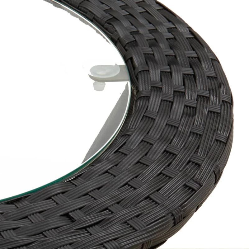 vidaXL 2-daļīgs stūra dārza dīvānu komplekts ar matračiem, PE, melns