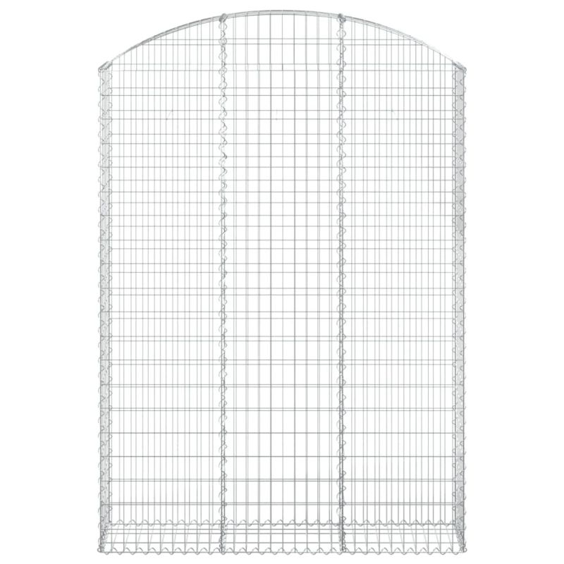 vidaXL arkveida gabiona grozs, 150x30x200-220 cm, cinkota dzelzs