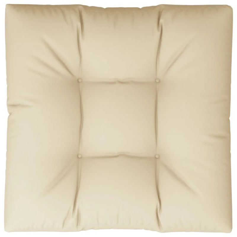 vidaXL palešu spilvens, 80x80x12 cm, audums, bēšs