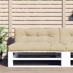 vidaXL palešu spilveni, 2 gab., audums, bēšs