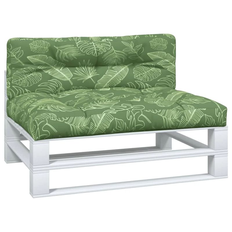 vidaXL palešu matrači, 2 gab., audums ar lapu apdruku