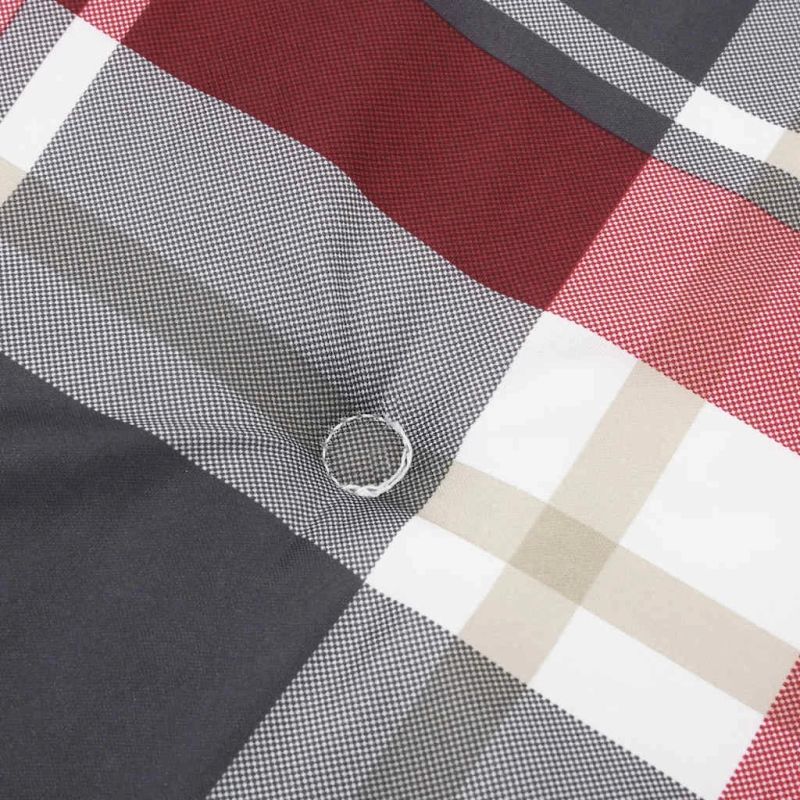 vidaXL dārza krēslu spilveni, 6 gab., sarkani rūtots oksforda audums