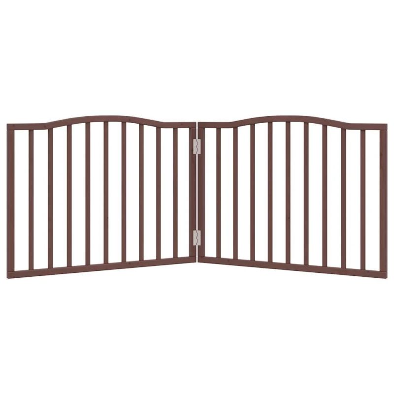 vidaXL suņu vārti, salokāmi, 2 paneļi, ozolkoka, 160 cm, papeles koks