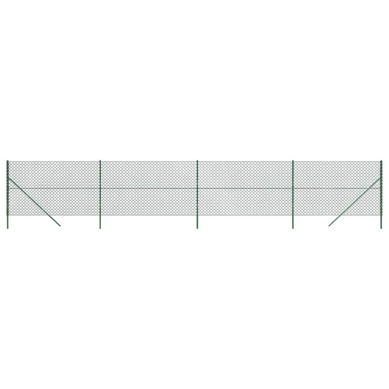 vidaXL stiepļu žogs, 2x10 m, zaļš