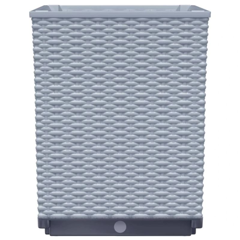 vidaXL puķu kastes, 4 gab., gaiši pelēkas, 30x30x37 cm, polipropilēns