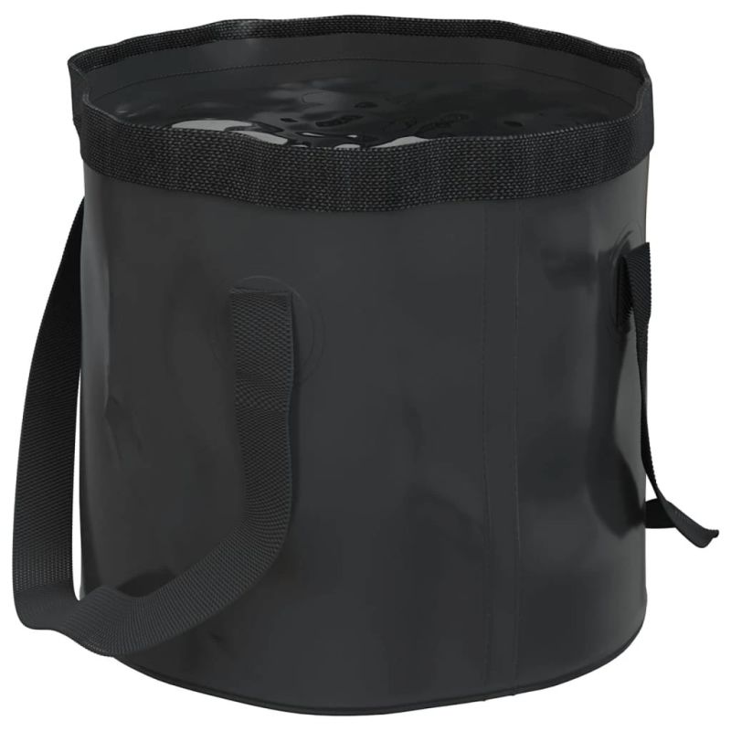 vidaXL saliekami spaiņi, 2 gab., melni, 20 L, PVC