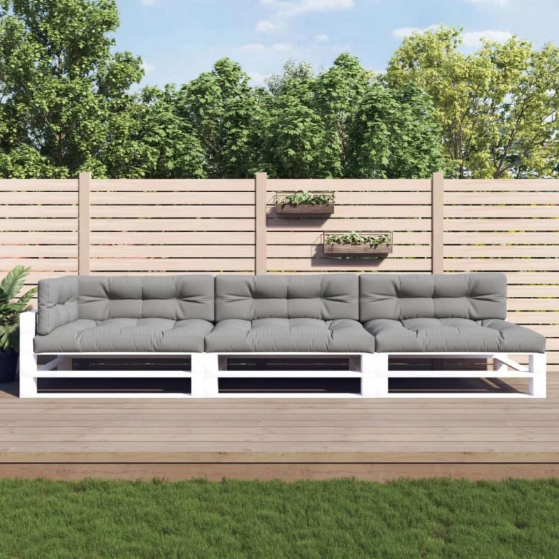 vidaXL palešu matrači, 7 gab., audums, pelēks