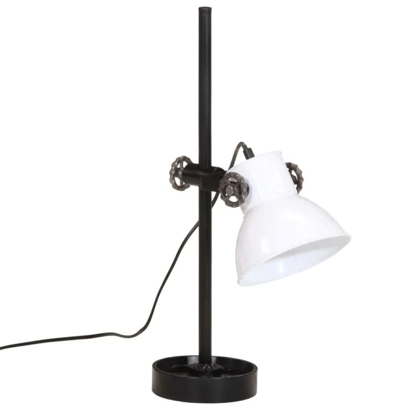 vidaXL galda lampa, 25 W, balta, 15x15x55 cm, E27