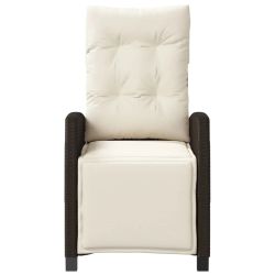 vidaXL 3-daļīgs bistro mēbeļu komplekts, matrači, brūna PE rotangpalma