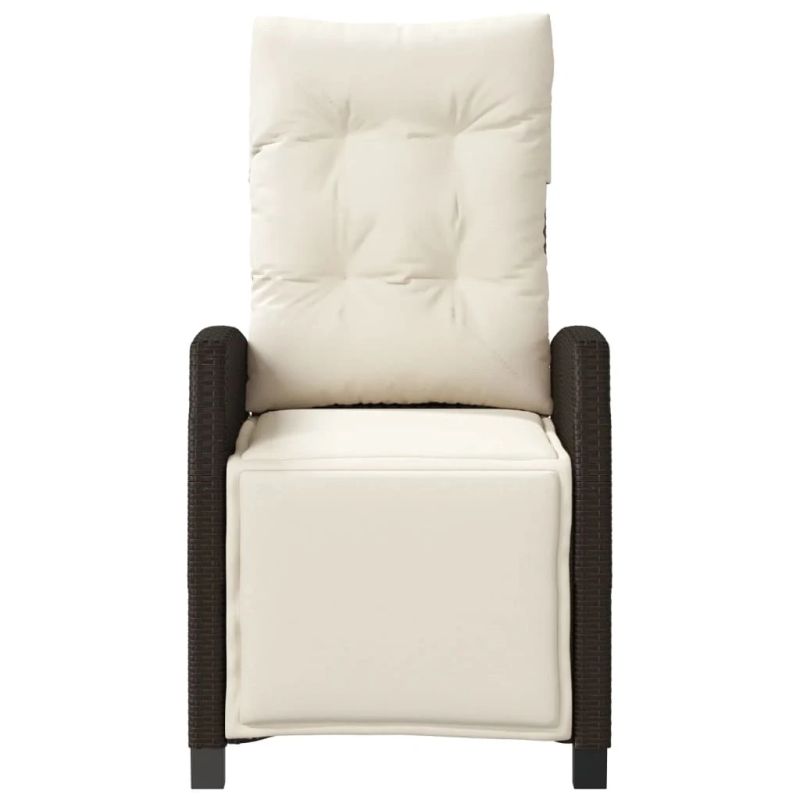 vidaXL 3-daļīgs bistro mēbeļu komplekts, matrači, brūna PE rotangpalma