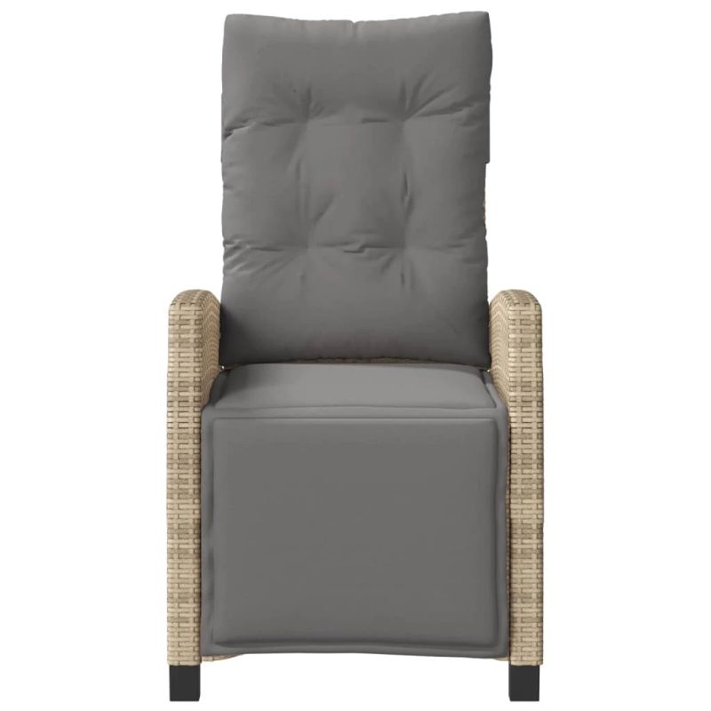 vidaXL 3-daļīgs bistro mēbeļu komplekts, matrači, bēša PE rotangpalma