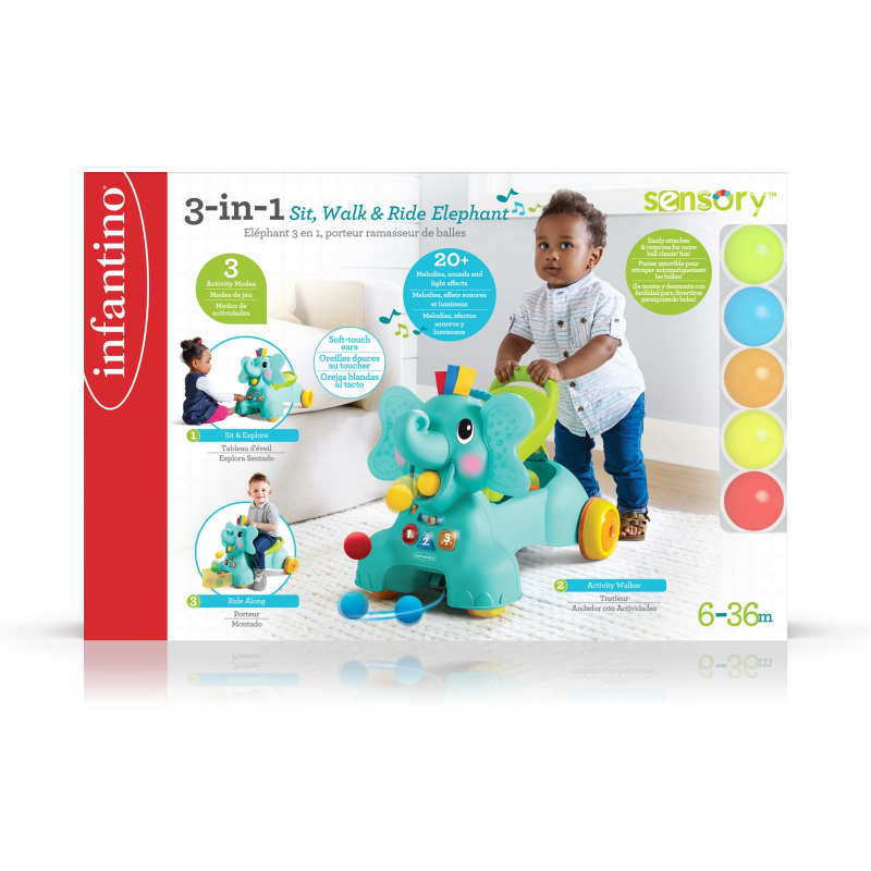 INFANTINO 3-in-1 Sit, Walk & Ride Zilonis