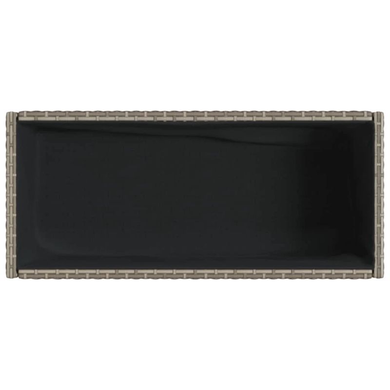 vidaXL dārza puķu kastes ar plauktu, 2 gab., pelēka PE rotangpalma