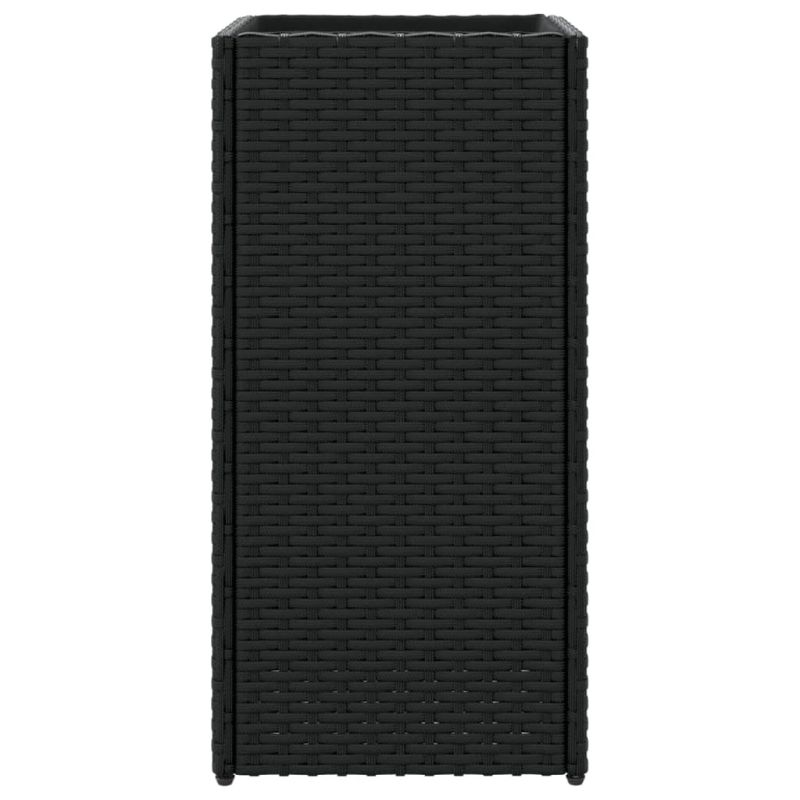 vidaXL dārza puķu kastes, 2 gab., melnas, 30x30x60 cm, PE rotangpalma