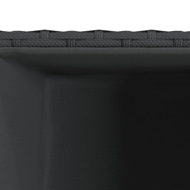 vidaXL dārza puķu kastes, 2 gab., melnas, 30x30x60 cm, PE rotangpalma