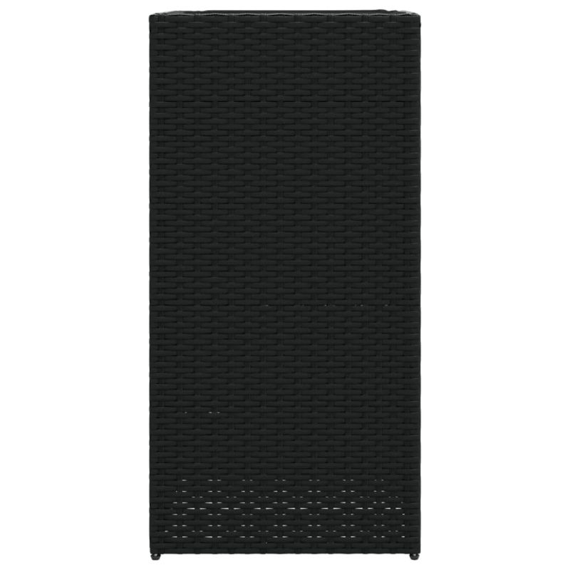 vidaXL dārza puķu kastes, 2 gab., melnas, 40x40x80 cm, PE rotangpalma