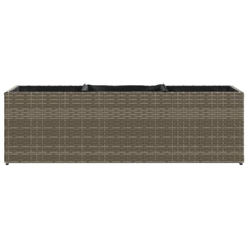 vidaXL dārza puķu kastes, 3 podi, 2 gab., 105x30x32 cm, pelēks PE