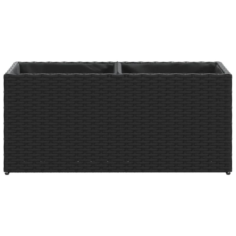 vidaXL dārza puķu kastes, 2 podi, 2 gab., 72x30x32 cm, melns PE